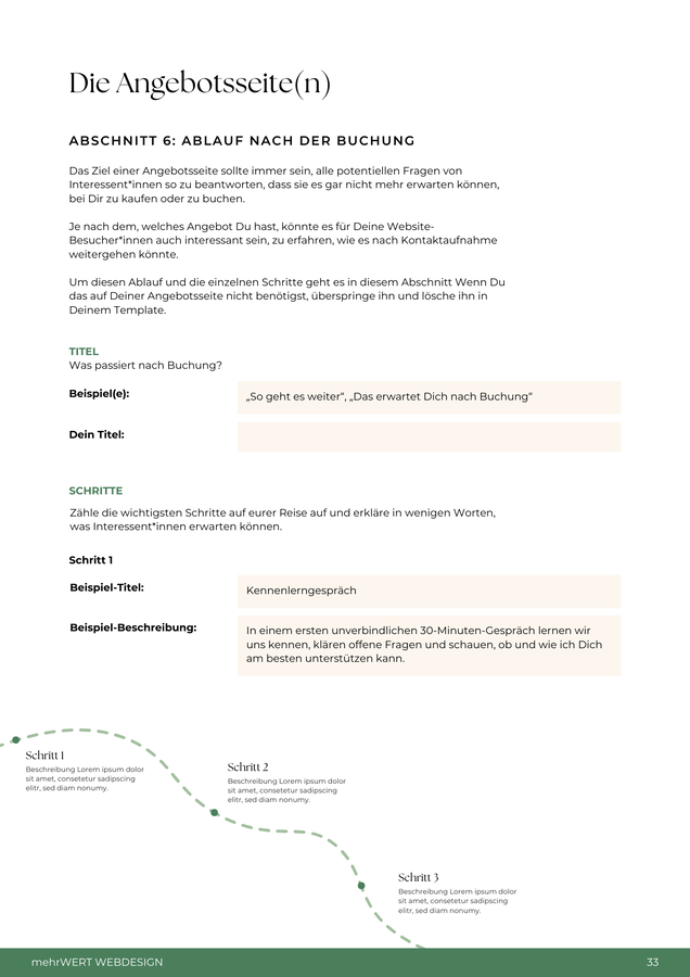 Jenny Jaumann Webdesign - Website-Texte Workbook - Einblick