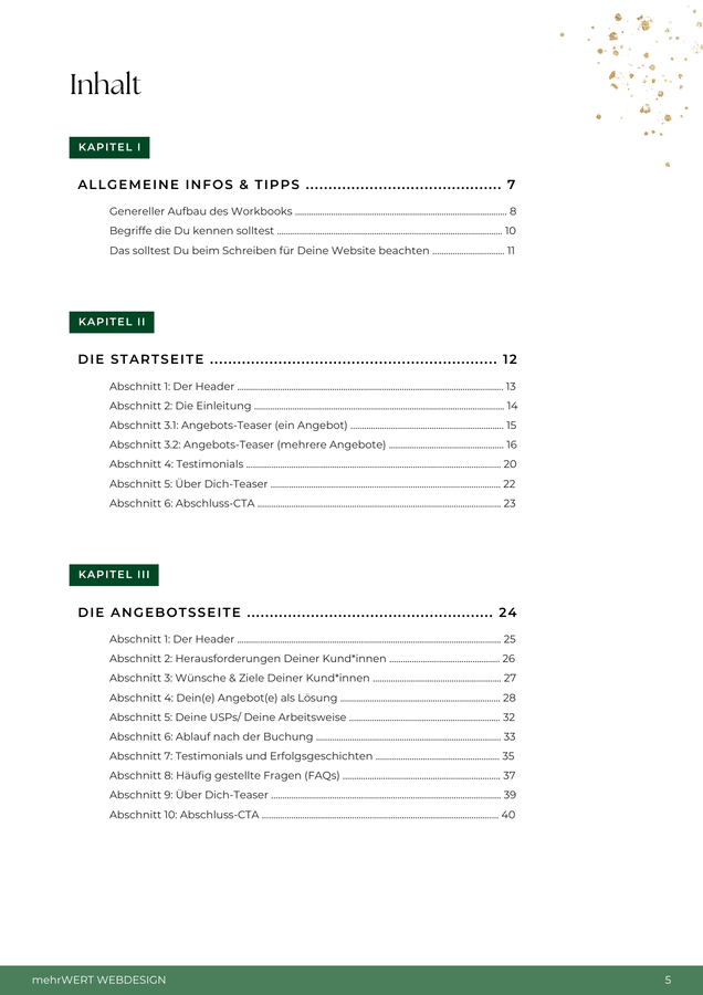Jenny Jaumann Webdesign - Website-Texte Workbook - Einblick