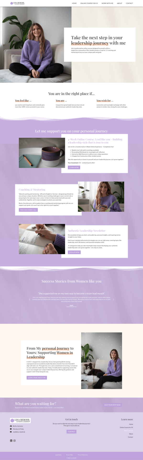 Jenny Jaumann - WordPress Website Vorlagen - Testimonial Lisa