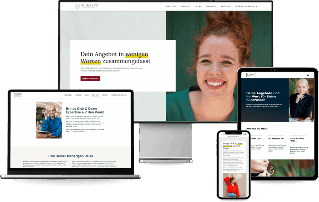 Jenny Jaumann - WordPress Website Vorlagen - WEBSITEtemplate Mockup