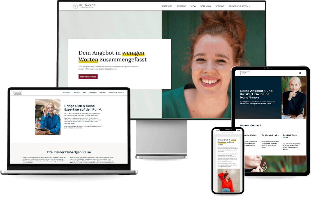 Jenny Jaumann - WordPress Website Vorlagen - WEBSITEtemplate Mockup