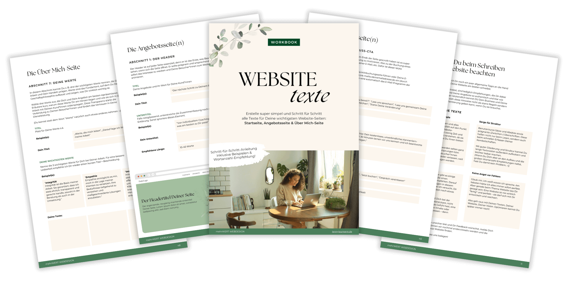 Jenny Jaumann - mehrWERT WEBDESIGN - WEBSITEtexte Workbook Mockup