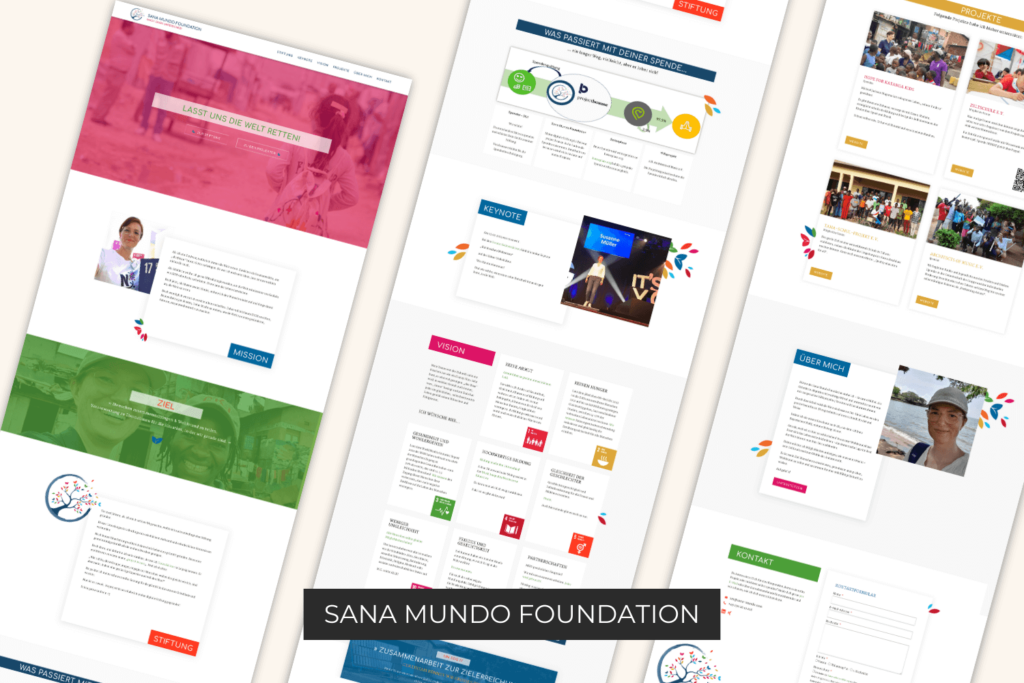 Webdesign Referenz - Sana Mundo Foundation - Desktop Seiten