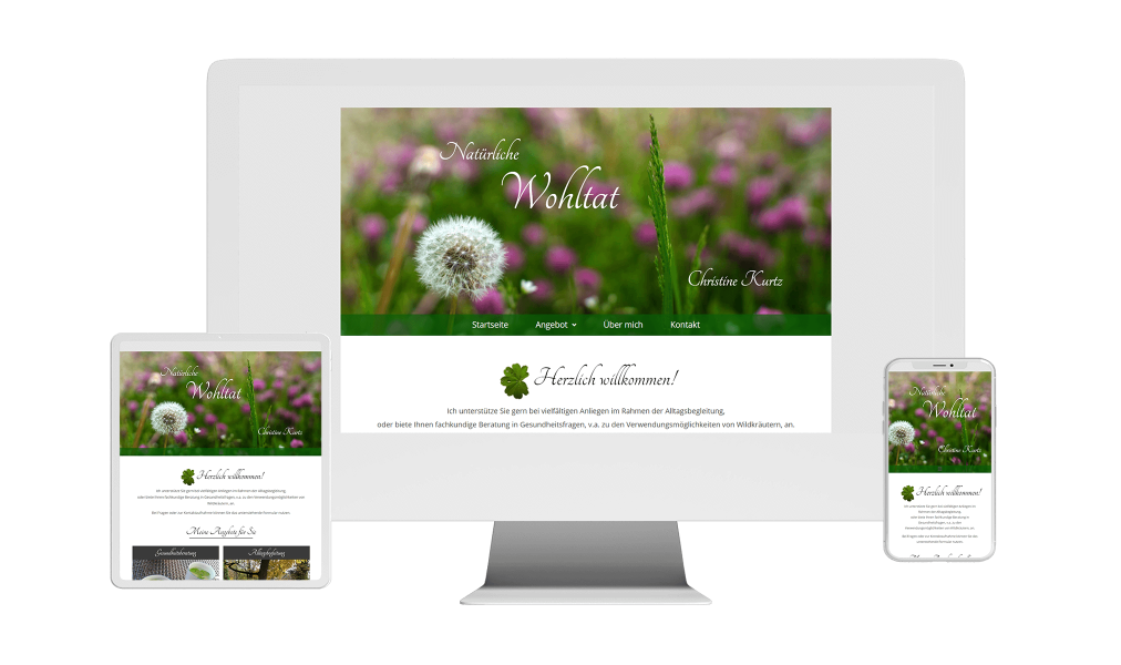 WordPress Webdesign Website Referenz Natürliche Wohltat